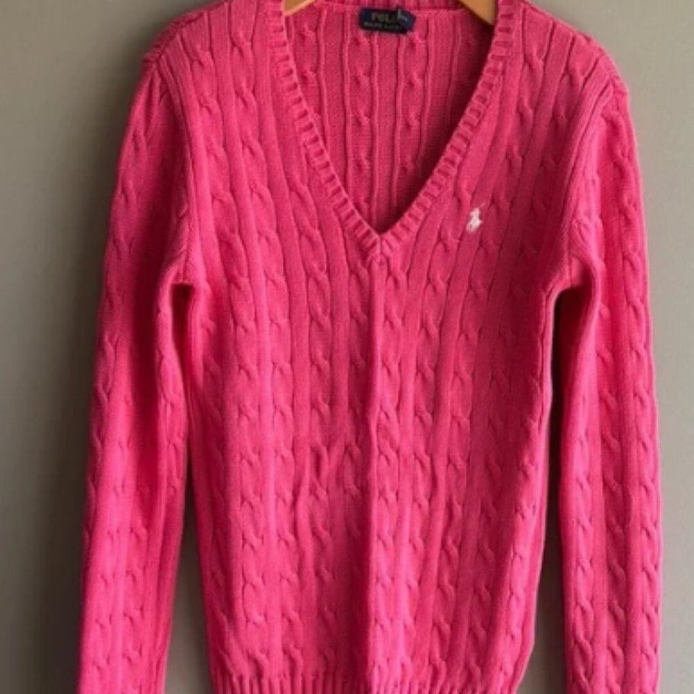 Polo by Ralph Lauren Pink Cable Knit Sweater